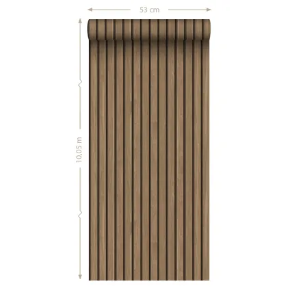 ESTAhome papier peint tasseaux de bois marron clair - 0.53 x 10.05 m - 139608 10