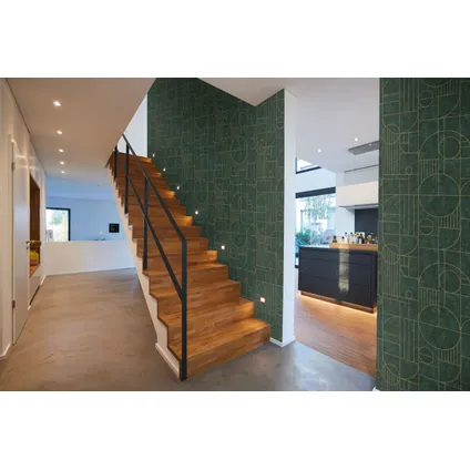 Livingwalls behangpapier geometrische vormen groen en goud - 53 cm x 10,05 m 4