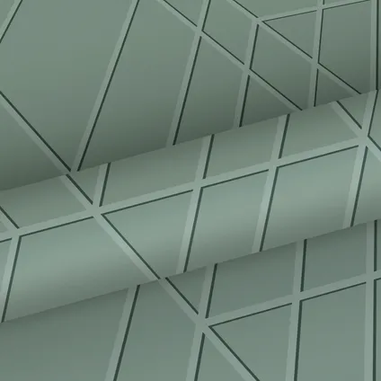 ESTAhome behangpapier grafisch 3D motief vergrijsd mintgroen - 50 x 900 cm - 139602 6