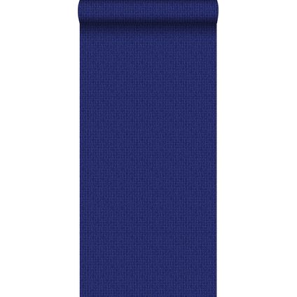 ESTAhome behang geborduurd motief blauw - 53 cm x 10,05 m - 138134