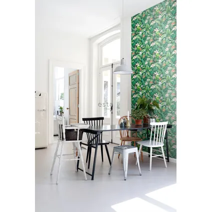 ESTAhome XXL behangpapier tropische bladeren en bloemen emerald groen - 50 x 900 cm 4