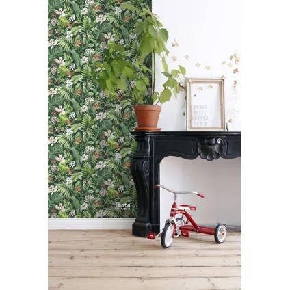ESTAhome XXL behangpapier tropische bladeren en bloemen emerald groen - 50 x 900 cm 5