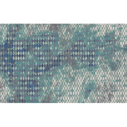 Sanders & Sanders fotobehangpapier harlekijn blauw en zeegroen - 400 x 250 cm