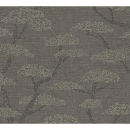 Livingwalls behangpapier bomen grijs, zwart en bruin - 53 cm x 10,05 m - AS-387415 2