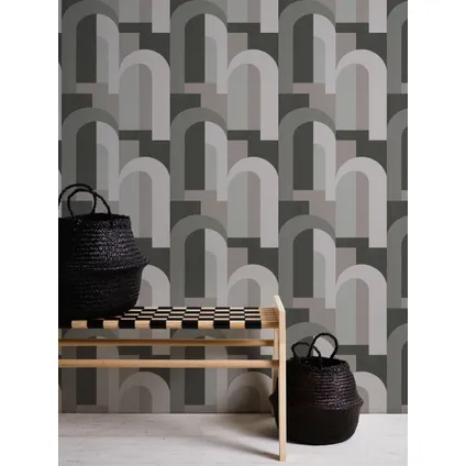 Livingwalls behang art deco motief grijs en zwart - 53 cm x 10,05 m - AS-391704 3