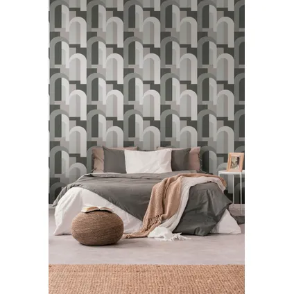 Livingwalls behang art deco motief grijs en zwart - 53 cm x 10,05 m - AS-391704 5