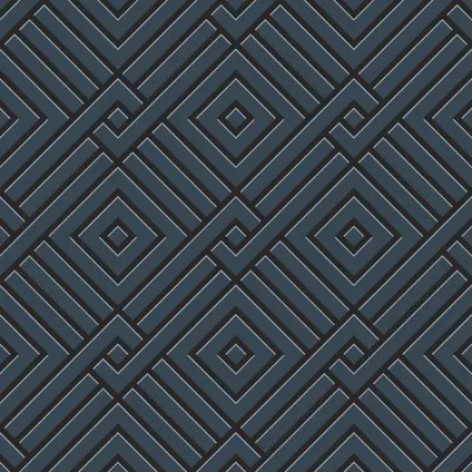 Origin Wallcoverings behang 3D grafisch motief donkerblauw - 50 x 900 cm - 347982 8