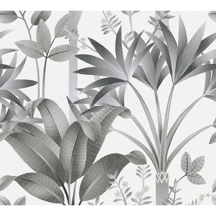 Livingwalls behang bloemmotief grijs, zwart, wit en beige - 53 cm x 10,05 m 7