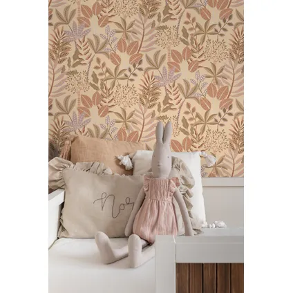 ESTAhome behang bladeren beige, terracotta roze en lila paars - 50 x 900 cm - 139679 3