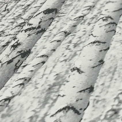 Livingwalls behang bosrijk landschap wit, grijs en zwart - 53 cm x 10,05 m 4