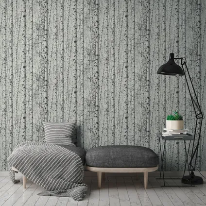 Livingwalls behang bosrijk landschap wit, grijs en zwart - 53 cm x 10,05 m 8