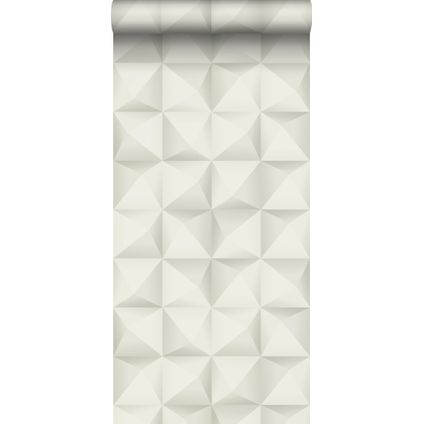 Origin Wallcoverings eco-texture vliesbehang 3D-motief lichtgrijs - 50 x 900 cm