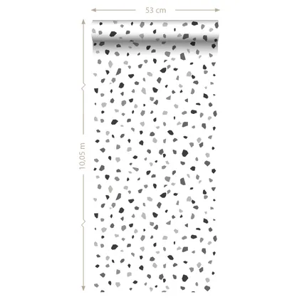 ESTAhome behang terrazzo zwart, wit en grijs - 0,53 x 10,05 m - 139034 10