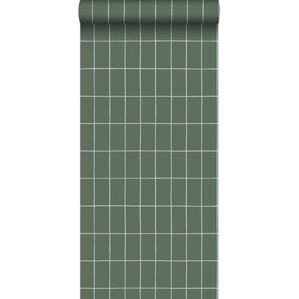ESTAhome papier peint carrelage vert grisé et blanc - 0,53 x 10,05 m - 139031