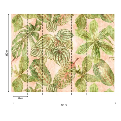 One Wall one Role papier peint panoramique jungle vert et rose - 371 x 280 cm - AS-382421 3