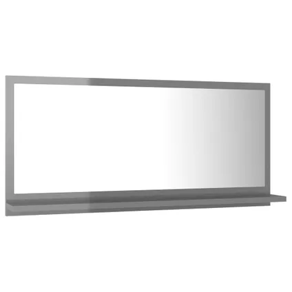 vidaXL Miroir de salle de bain Gris brillant 80x10,5x37 cm 3