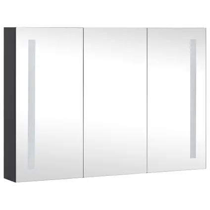 vidaXL Armoire de salle de bain à miroir LED 89x14x62 cm 3