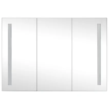 vidaXL Armoire de salle de bain à miroir LED 89x14x62 cm 4