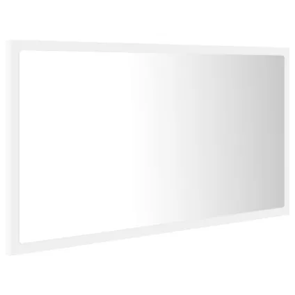 vidaXL Miroir à LED de salle de bain Blanc 80x8,5x37 cm Acrylique 6
