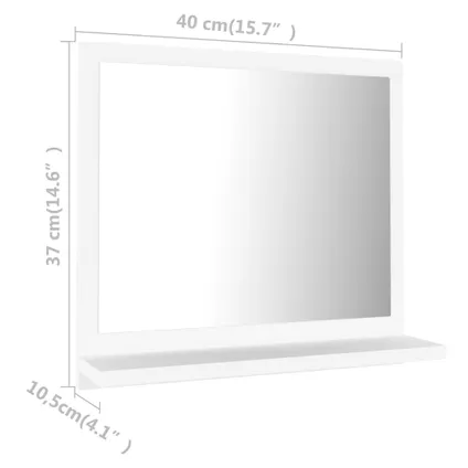 vidaXL Miroir de salle de bain Blanc 40x10,5x37 cm Aggloméré 7