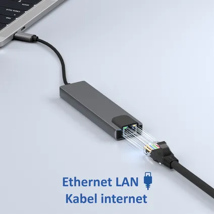 Rolio USB C Hub - HDMI 4K - Ethernet - 2x USB-C - 2x USB 3.0 - Universeel 6