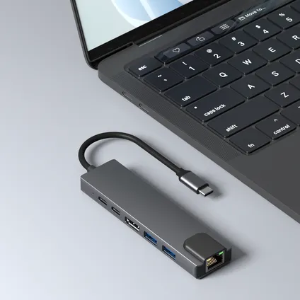 Hub USB C Rolio - HDMI 4K - Ethernet - 2x USB-C - 2x USB 3.0 - Universel 9