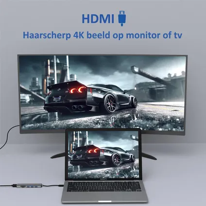 Rolio USB C Hub - 4K HDMI - Premium Kwaliteit - Universeel 3