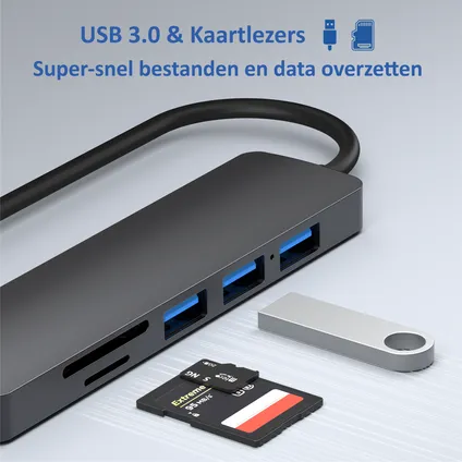 Rolio USB C Hub - 4K HDMI - Premium Kwaliteit - Universeel 5