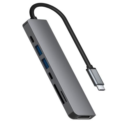 Hub USB C Rolio - HDMI 4K - USB 3.0 - USB-C - Lecteurs de Cartes