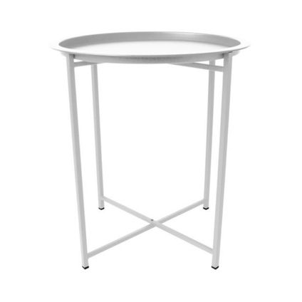 Table Orange85 Table basse ronde pour extérieur blanc 46x46x52 cm