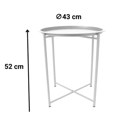Table Orange85 Table basse ronde pour extérieur blanc 46x46x52 cm 3