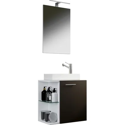 VCM - Badkamermeubelsets Wastafels voor gasten- 3-delige wastafel Hausa spiegel 2