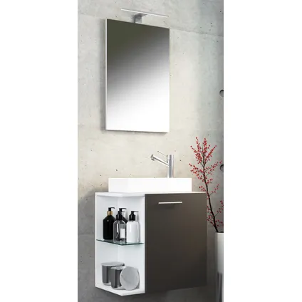 VCM - Badkamermeubelsets Wastafels voor gasten- 3-delige wastafel Hausa spiegel 4
