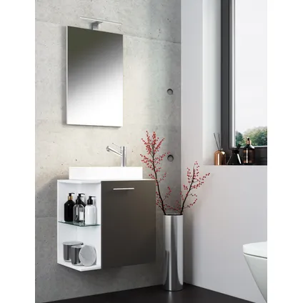 VCM - Badkamermeubelsets Wastafels voor gasten- 3-delige wastafel Hausa spiegel 6