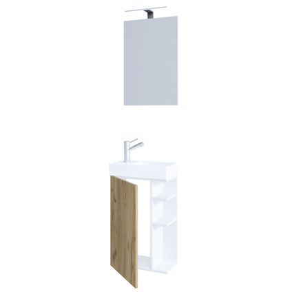 VCM - Badkamermeubelsets Wastafels voor gasten- 2-delige wastafel Badkamermeubels Lumia spiegel