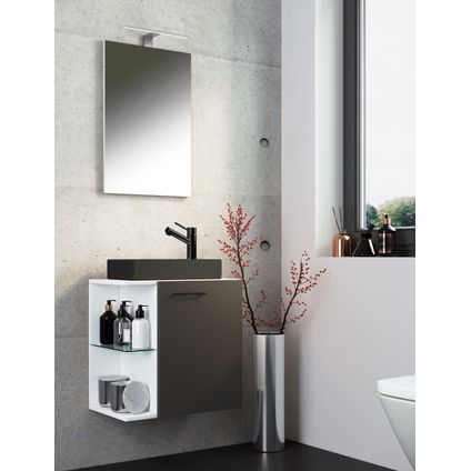 VCM - Badkamermeubelsets Wastafels voor gasten- 3-delige wastafel Hausa spiegel zwart