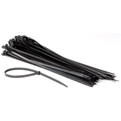 Perel Set nylon kabelbinders 8.8x500mm - Zwart, UV-bestendig, 100 st. 80 kg