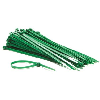 Perel Set nylon kabelbinders 4.6x200mm - Groen, UV-bestendig, 100 st. 23 kg