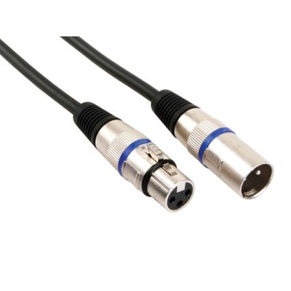 HQ-Power XLR kabel, 1 x XLR mannelijk 3-polig, 1 x XLR vrouwelijk 3-polig, 6 m, Zwart