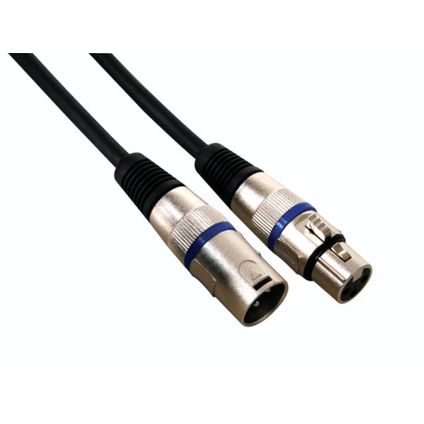 HQ-Power Câble XLR, 1 x XLR mâle, 1 x XLR femelle, 10 m, Noir