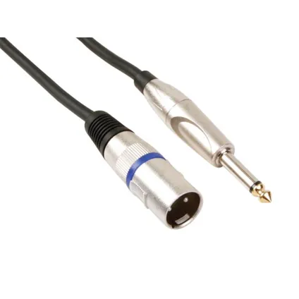 HQ-Power XLR-jack kabel, 1 x XLR mannelijk, 1 x jack 6.35 mm mannelijk, 1.5 m, Zwart