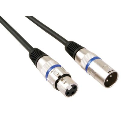 HQ-Power XLR-kabel, 1 x XLR mannelijk, 1 x XLR vrouwelijk, 3 m, Zwart