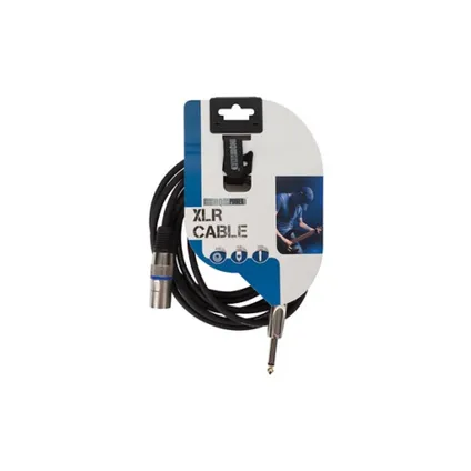 HQ-Power XLR-jack kabel, 1 x XLR mannelijk, 1 x jack 6.35 mm mannelijk, 6 m, Zwart 2