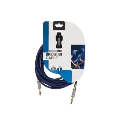 HQ-Power Câble d'enceinte, 2 x jack 6.35 mm, mono, 10 m, Bleu 2