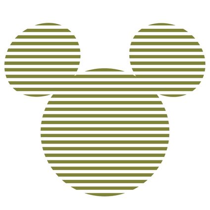 Komar papier peint panoramique rond adhésif Mickey Mouse vert et blanc - Ø 125 cm - 612750