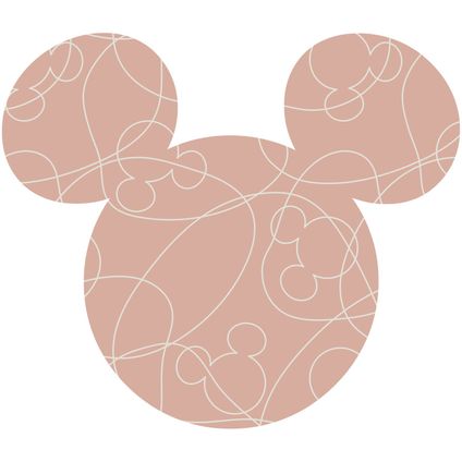 Komar zelfklevende behangcirkel Mickey Mouse zacht roze - Ø 125 cm - 612752