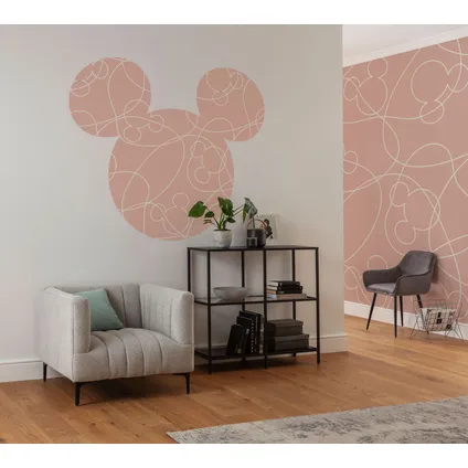 Komar zelfklevende behangcirkel Mickey Mouse zacht roze - Ø 125 cm - 612752 2