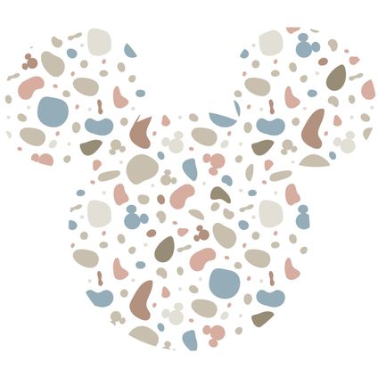 Komar zelfklevende behangcirkel Mickey Mouse roze, blauw en beige - Ø 125 cm - 612751