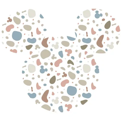 Komar zelfklevende behangcirkel Mickey Mouse roze, blauw en beige - Ø 125 cm - 612751