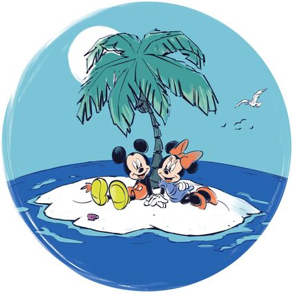 Komar zelfklevende behangcirkel Mickey & Minnie Mouse blauw - Ø 128 cm - 612754
